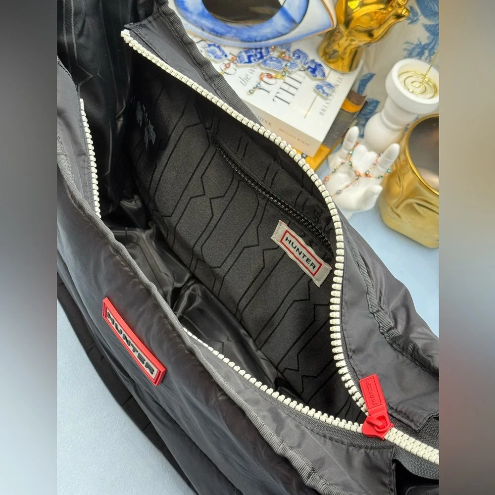 🆕 HUNTER 🧿 NWOT Large Framed Puffer Bag, Black *MISSING CROSSBODY STRAP*